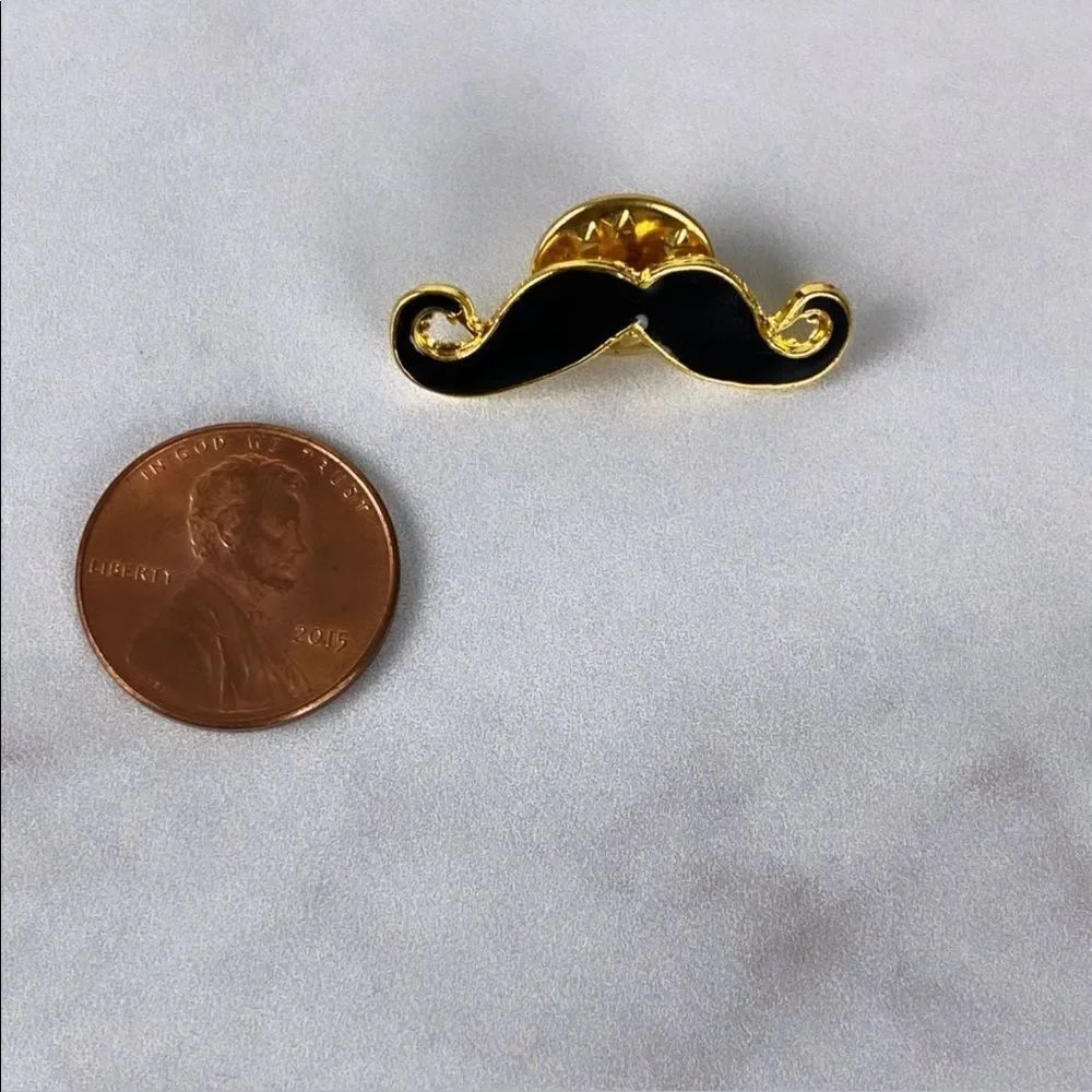 Mustache Enamel Pin/ Brooch - Picture 3 of 4